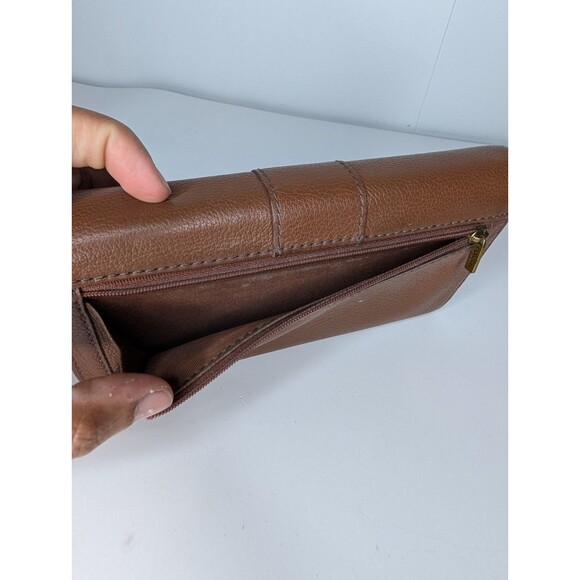Fossil Brown Leather Farrah FLP Wallet Clutch RFID - Picture 5 of 10